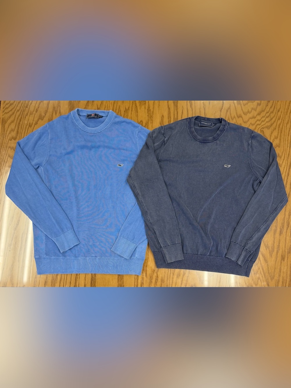 Lot Of 2 Vineyard Vines Lightweight Cotton Sweater Preppy Blue UNC S - 20 x 25